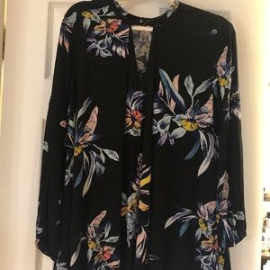 Free people long sleeve printed flower top
